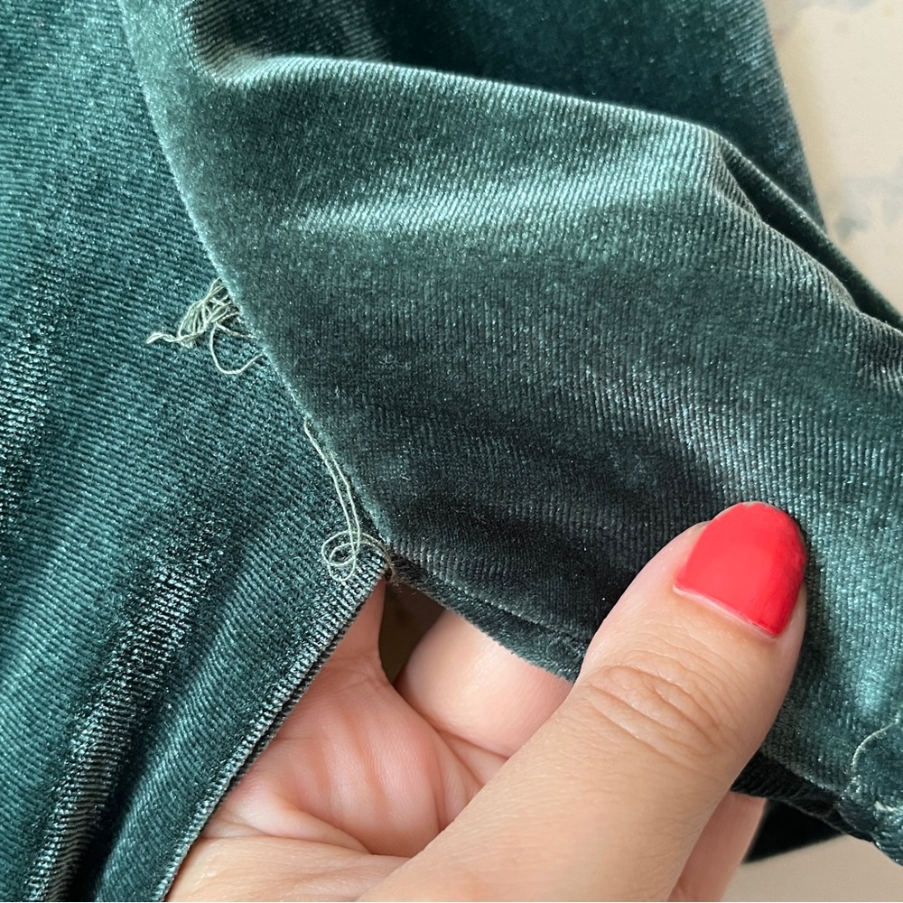 Baltic Born Dress Artemis Velvet Maxi Deep Lagoon Green Short Sleeve Sz Large - Picture 7 of 12